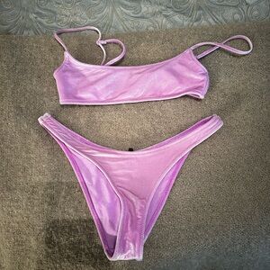 Triangl Purple Velvet Bikini Set
